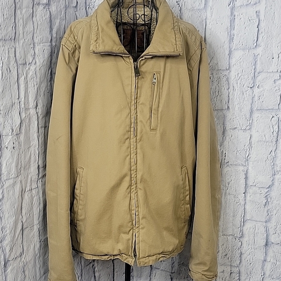 VINTAGE 90'S AMERICAN EAGLE Full Zip Tan Men's Jacket XL/TG - Picture 1 of 13